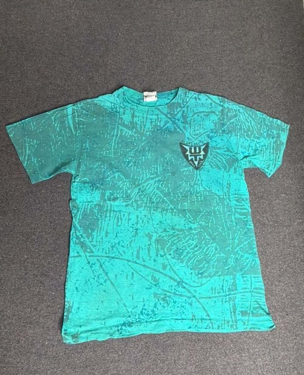 Ocean Pacific T-Shirt Size Big Vintage 1991 Teal All Over Print Graphic